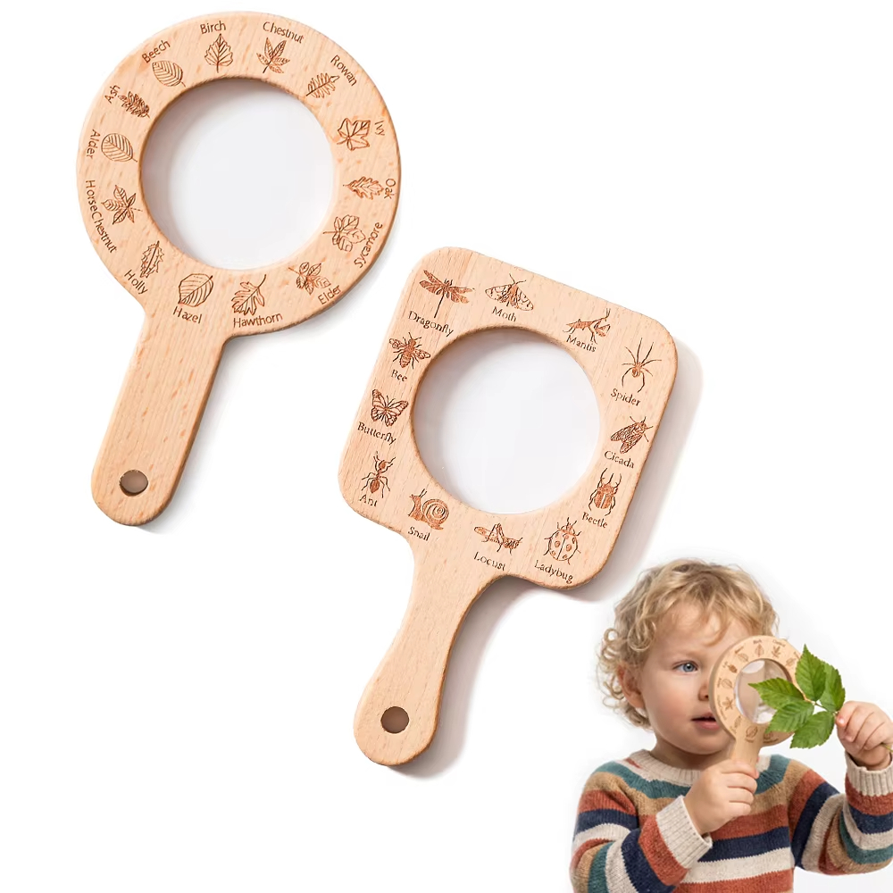 Kids Toys Learning - Lupa de Madeira para Crianças, Para