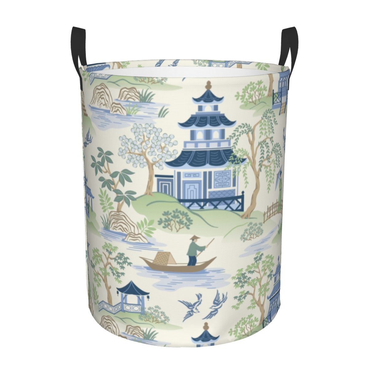 Kids Toys Vintage - Vintage Chinoiserie Willow Pagoda Lavandaria Hamper,
