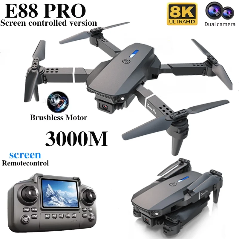 Drone E88 PRO com tela, câmera - Kids Toys Helicopter avaliação e preço